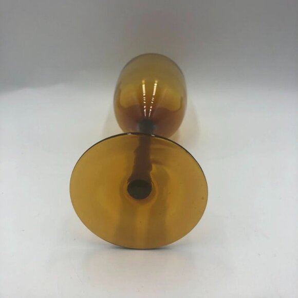 Set of 2 Amber Glass Wine Glasses With Stem Stemware Barware Drinkware - Picture 6 of 13